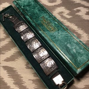 Silver and Leather Bracelet